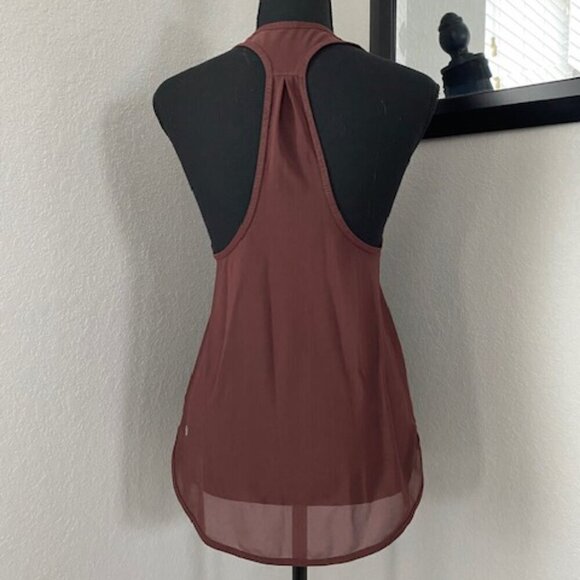 LULULEMON Sheer Mesh Brown 105F Singlet Tank Top Small - Picture 4 of 9